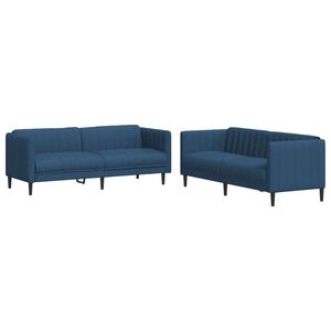vidaXL 2-dijelni set sofa plavi od tkanine