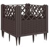 vidaXL Vrtna sadilica s klinovima smeđa 43,5x43,5x43,5 cm PP