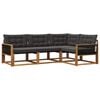 vidaXL Set vanjskih sofa 4 kom. Prirodna i crna