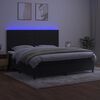 vidaXL Krevet box spring s madracem LED crni 200x200 cm baršun