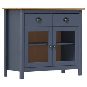 vidaXL Komoda Hill siva 90 x 40 x 80 cm od masivne borovine