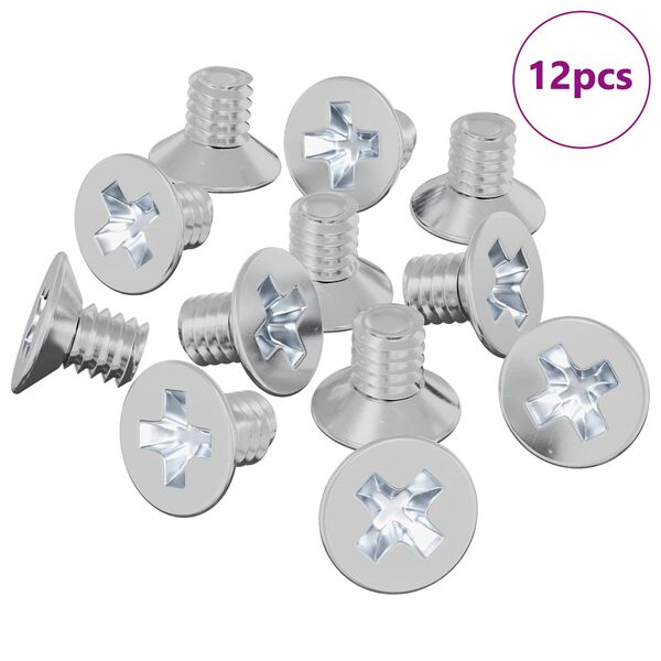 vidaXL Vijci s konusnom glavom 12 pcs Srebrno M4 x 6 mm Željezo