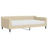 vidaXL Dnevni krevet s madracem krem 100 x 200 cm od tkanine