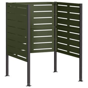 vidaXL Ekran za kante za smeće 85 x 85 x 113 cm Čelik Maslinastozelena
