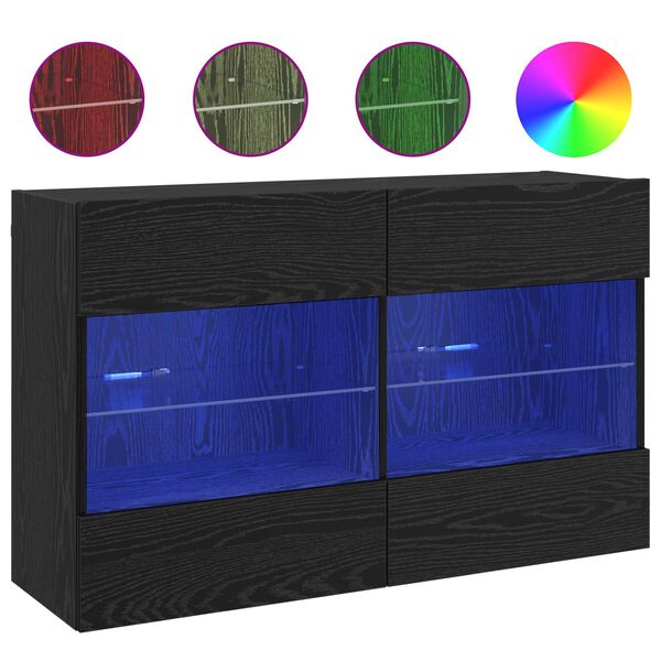 vidaXL TV zidni ormar Crni hrast 98,5 x 30 x 60,5 cm Konstruirano drvo