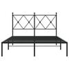 vidaXL Metalni okvir za krevet s uzglavljem crni 120x190 cm