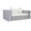 vidaXL 2-dijelni set sofa od prirodnog ratana s jastucima sivi