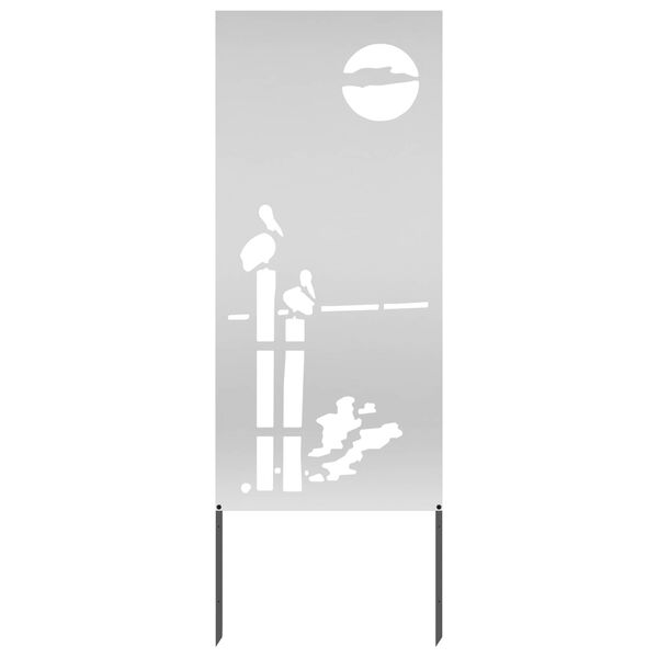 vidaXL Privatnost u vrtu Rezbarija Srebrno 50 x 140 cm Pocinčani čelik