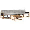 vidaXL Set vanjskih sofa s jastukom 5 pcs Prirodna i svjetlosiva