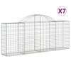 vidaXL Lučne gabionske ko&scaron;are 7 kom 200x30x80/100 cm pocinčano željezo