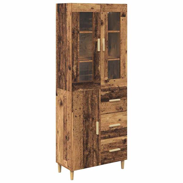 vidaXL Highboard Staro drvo 69,5 x 34 x 180 cm Konstruirano drvo