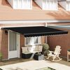 vidaXL Skrovita tenda Crna 400 &times; 300 cm Poliester i metal