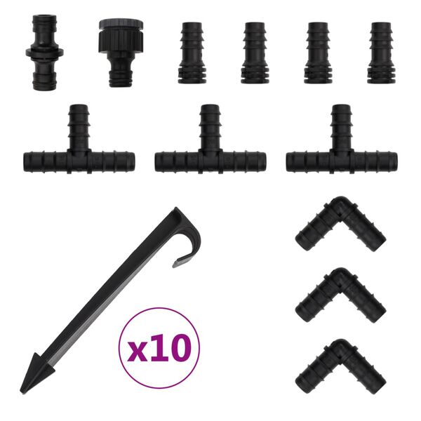 vidaXL Vrtno crijevo za natapanje crno 0,6 " 25 m gumeno