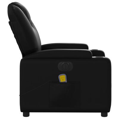vidaXL Električni masažni naslonjač od umjetne kože crni