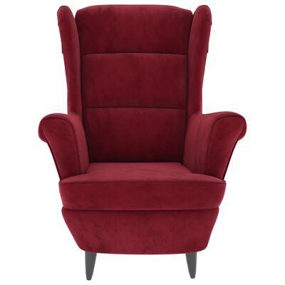 vidaXL Fotelja od baršuna crvena boja vina