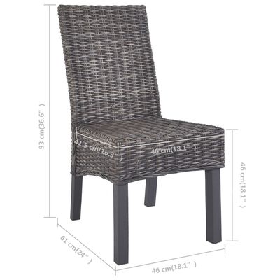 vidaXL Blagovaonske stolice od ratana kubu i drva manga 6 kom smeđe
