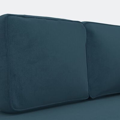 vidaXL Počivaljka s jastucima plava baršunasta