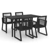 vidaXL 5-dijelni vrtni blagovaonski set od PVC ratana crni