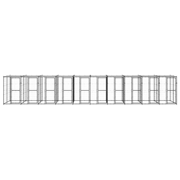 vidaXL Vanjski kavez za pse s krovom čelični 24,2 m&sup2;