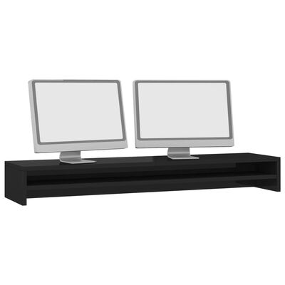 vidaXL Stalak za monitor visoki sjaj crni 100 x 24 x 13 cm od iverice