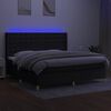 vidaXL Krevet box spring s madracem LED crni 200x200 cm od tkanine