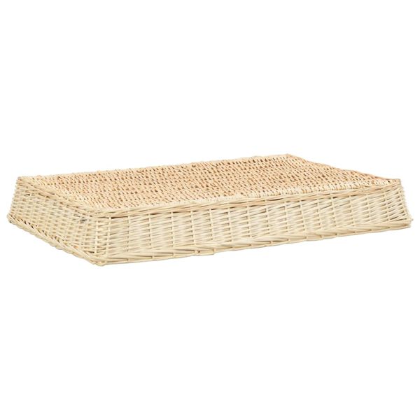 vidaXL Krevet za pse s jastukom 110x75x15 cm od prirodne vrbe ravni