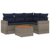vidaXL 5-dijelni set vrtnih sofa od poliratana s jastucima sivi