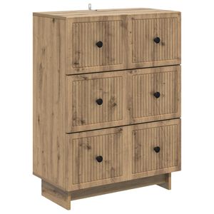 vidaXL Ormar s ladicama Hrast artisan 66 x 34,5 x 90 cm