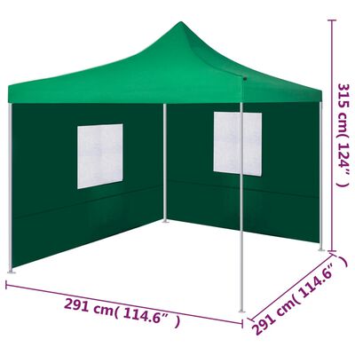 vidaXL Sklopivi šator s 2 zida 3 x 3 m zeleni