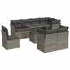 vidaXL 9-dijelni set vrtnih sofa od poliratana s jastucima sivi