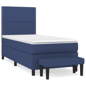 vidaXL Krevet s oprugama i madracem plavi 90 x 190 cm od tkanine