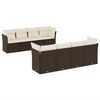 vidaXL 9-dijelni set vrtnih sofa s jastucima poliratan smeđi