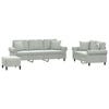 vidaXL 3-dijelni set sofa s jastucima svjetlosivi bar&scaron;unasti