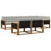 vidaXL Set vanjskih sofa s jastukom 7 pcs Prirodna i svjetlosiva