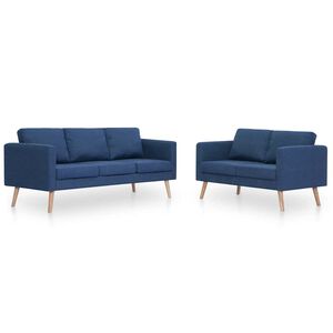 vidaXL 2-dijelni set sofa od tkanine plavi