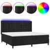 vidaXL Krevet box spring s madracem LED crni 200x200 cm bar&scaron;un