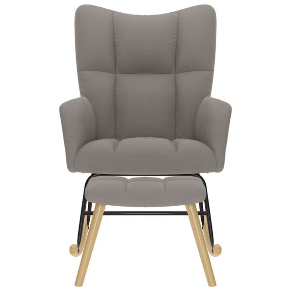 vidaXL Stolica za ljuljanje s osloncem za noge od tkanine smeđesiva