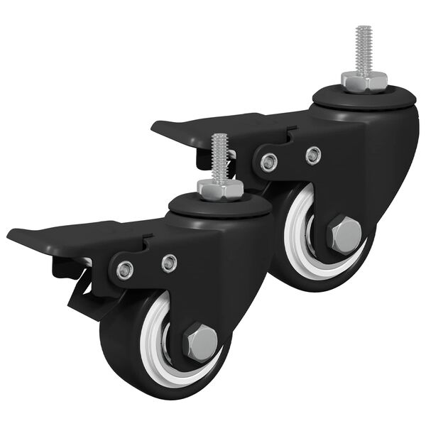 vidaXL Kotači 2 pcs Crna M6 x 37 mm Željezo i Najlon