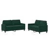 vidaXL 2-dijelni set sofa s jastucima tamnozeleni bar&scaron;unasti