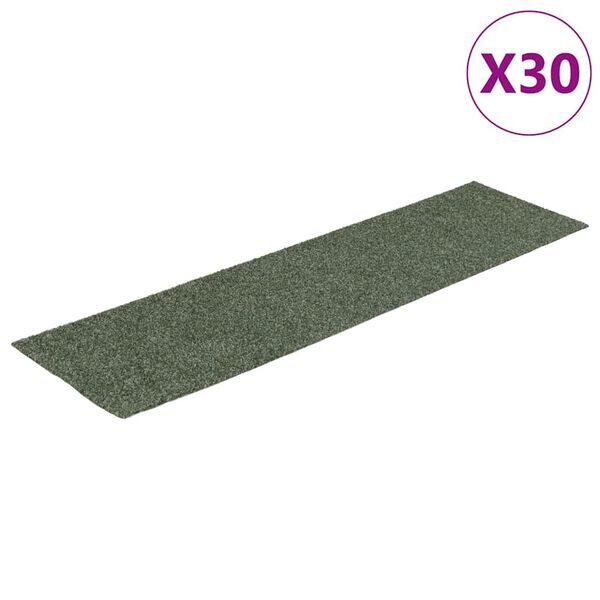 vidaXL Prostirke za stepenice samoljepljive 30 kom 76x20 cm zelene pravokutne