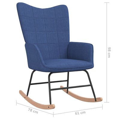 vidaXL Stolica za ljuljanje od tkanine plava