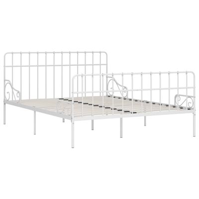 vidaXL Okvir za krevet s podnicama bijeli metalni 200 x 200 cm