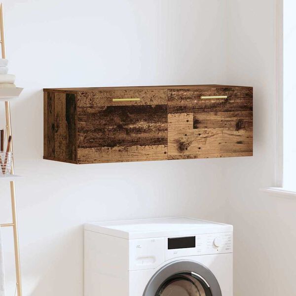 vidaXL Ormar za Zid Staro drvo 100 x 36.5 x 35 cm Konstruirano drvo