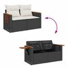 vidaXL 6-dijelni set vrtnih sofa s jastucima crni od poliratana