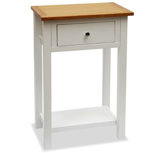 vidaXL Kutni stolić 50 x 32 x 75 cm od masivne hrastovine