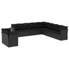 vidaXL 11-dijelni set vrtnih sofa od poliratana s jastucima crni