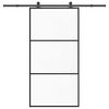 vidaXL Klizna vrata s okovom 102x205 cm ESG staklo i aluminij