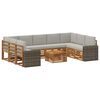 vidaXL Set vanjskih sofa 10 kom. Prirodna i svjetlosiva Poliester