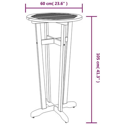 vidaXL Vrtni barski stol Ø 60 x 105 cm od masivnog bagremovog drva