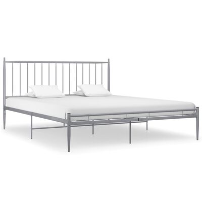 vidaXL Okvir za krevet sivi metalni 140 x 200 cm